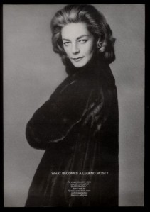 The first 'Legend' ad Lauren Bacall, 1968
